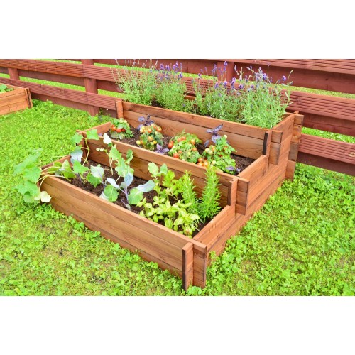 Fioriera 120x120 Orto Rialzato Urbano da Balcone Giardino Aiuola Vaso in Legno