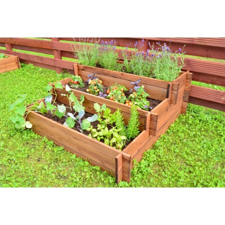 Fioriera 120x120 Orto Rialzato Urbano da Balcone Giardino Aiuola Vaso in Legno