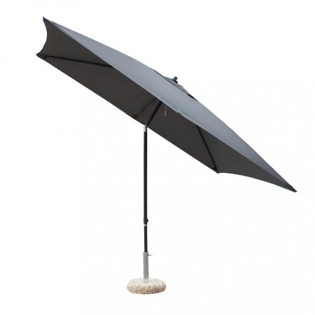 Ombrellone da Giardino Nero/Grigio Rettangolare 2x3 Mt Palo Centrale