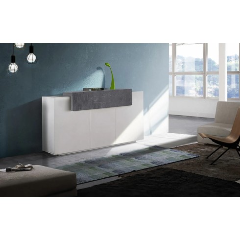 Madia 3 Ante Bianco laccato ludico 165x45x85 cm