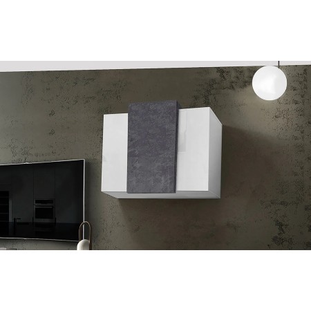 Mobile Pensilina a Muro con 3 Ante Design Moderno Bianco lucido 90x38x65,5 cm