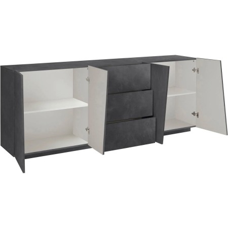 Credenza con 4 Ante e 3 Cassetti Ardesia Madia per Soggiorno