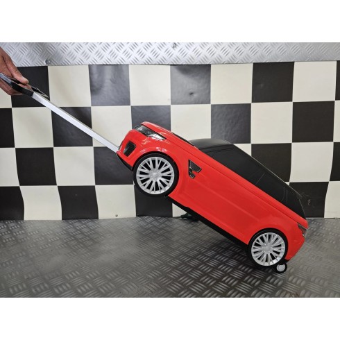 Valigia da Viaggio 2 in 1 Auto Range Rover Rossa Cavalcabile per Bambini