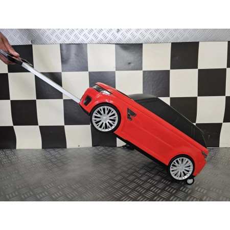 Valigia da Viaggio 2 in 1 Auto Range Rover Rossa Cavalcabile per Bambini