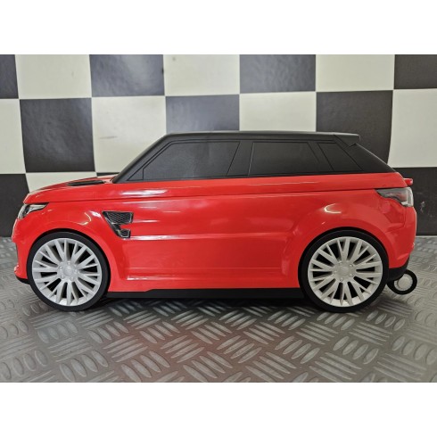 Valigia da Viaggio 2 in 1 Auto Range Rover Rossa Cavalcabile per Bambini