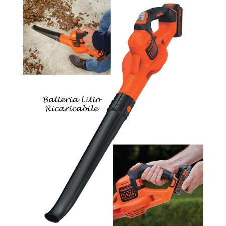 Soffiatore a Batteria Ricaricabile Litio 18V Tubo Black & Decker Foglie Giardino