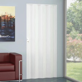 Porta a Soffietto Salvaspazio Bianco Venato con Serratura a Chiave