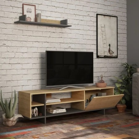 Mobile Porta Tv per Soggiorno Rovere Antracite 160x35x44 cm