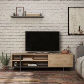 Mobile Porta Tv per Soggiorno Rovere Antracite 160x35x44 cm 2