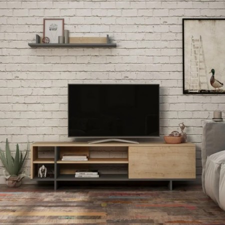 Mobile Porta Tv per Soggiorno Rovere Antracite 160x35x44 cm