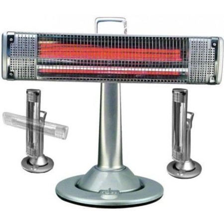 Stufa al Carbonio Infrarossi 900w Oscillante Caldo Bagno Basso Consumo 2 Potenze