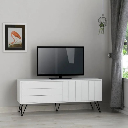 Mobile Porta Tv per Soggiorno 2 Ante Bianco 139x36x57 cm
