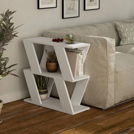 Tavolino da Divano Laterale Bianco 60x22x57 cm