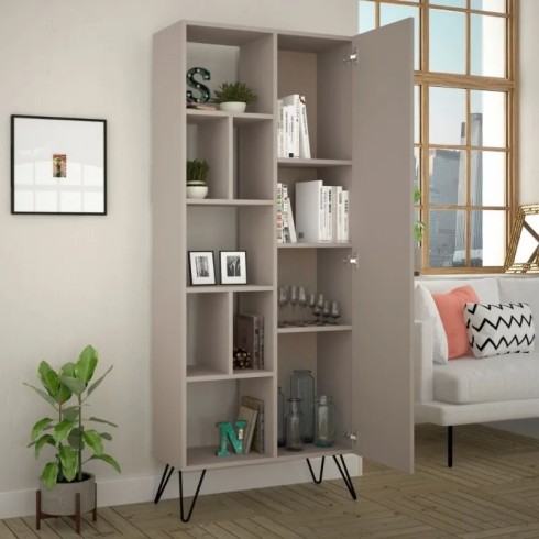 Libreria con Anta 7 Ripiani Antracite 80,6x191 cm
