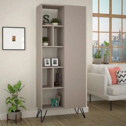 Libreria con Anta 7 Ripiani Antracite 80,6x191 cm