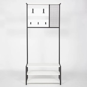 Mobile Scaffale Ingresso Bianco con Appendiabiti 78x30x182 cm 2
