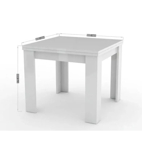 Tavolo Allungabile da 90 cm a 180 cm Apertura a Libro Grigio