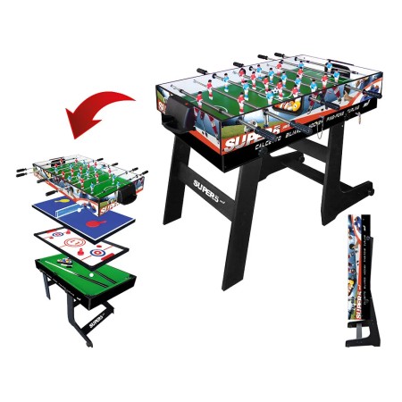 Tavolo Richiudibile 5in1 Biliardino Ping Pong Hockey Curling Biliardo