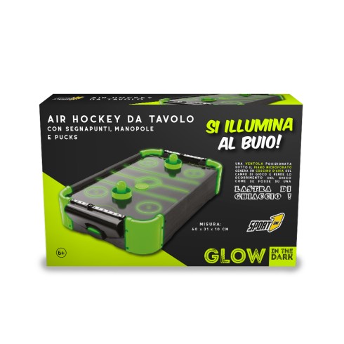 Gioco da Tavolo Air Hockey con Ventola Luminoso 2 Dischi