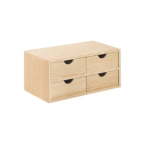 2 Cassettiere in Legno Mini Cassetti 48x20x18,5 cm Multiuso