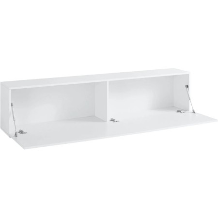 Mobile Porta TV Bianco Lucido con 1 Anta 220 cm Madia Bassa per Soggiorno