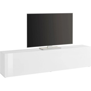 Mobile Porta TV Bianco Lucido con 1 Anta 220 cm Madia Bassa per Soggiorno