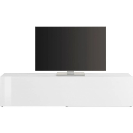 Mobile Porta TV Bianco Lucido con 1 Anta 220 cm Madia Bassa per Soggiorno
