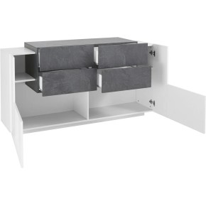 Credenza con 2 ante 4 Cassetti 160cm Bianco Ardesia per Soggiorno 2