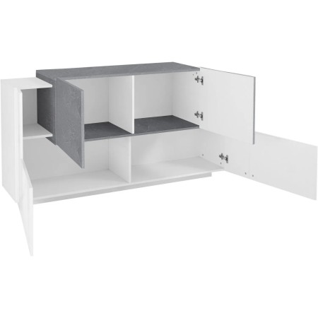 Mobile Porta TV Bianco Acero 160 cm Madia Bassa per Soggiorno