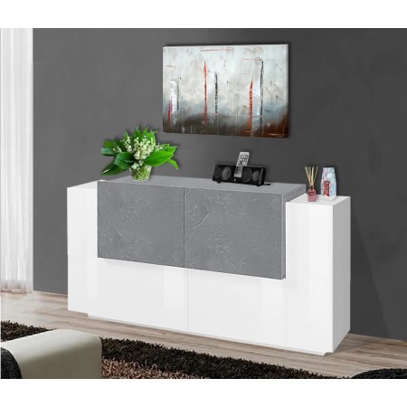 Mobile Porta TV Bianco Acero 160 cm Madia Bassa per Soggiorno