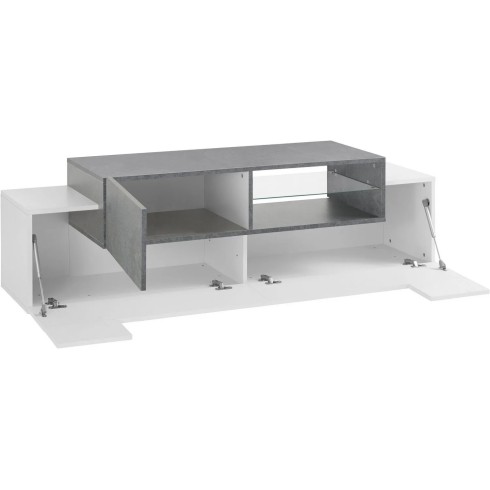 Mobile Porta TV Bianco Ardesia 160 cm Madia Bassa per Soggiorno