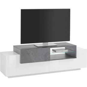 Mobile Porta TV Bianco Ardesia 160 cm Madia Bassa per Soggiorno
