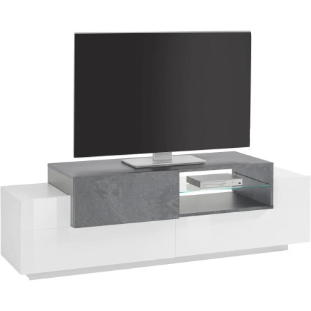 Mobile Porta TV Bianco Ardesia 160 cm Madia Bassa per Soggiorno