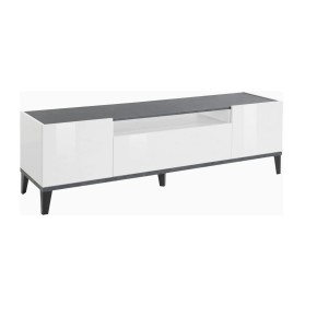 Mobile Porta TV Bianco Laccato Ardesia 160 cm Madia Bassa per Soggiorno 2