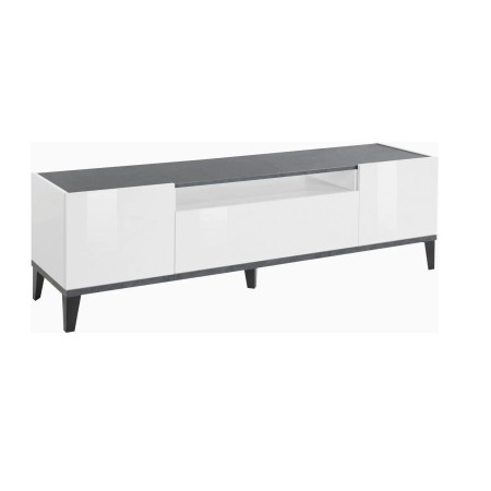 Mobile Porta TV Bianco Laccato Ardesia 160 cm Madia Bassa per Soggiorno