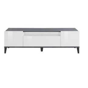 Mobile Porta TV Bianco Laccato Ardesia 160 cm Madia Bassa per Soggiorno