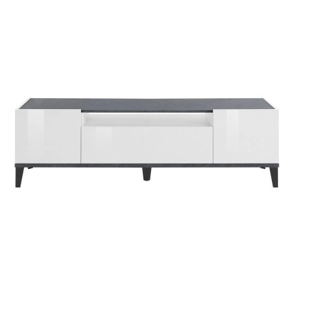 Mobile Porta TV Bianco Laccato Ardesia 160 cm Madia Bassa per Soggiorno