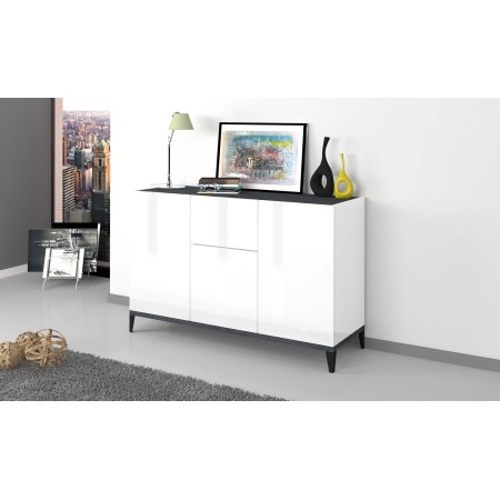 Credenza con 3 Ante 1 Cassetto 120x40x82 Bianco Ardesia