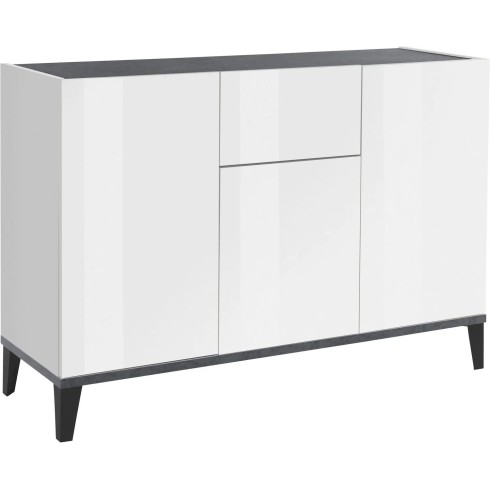 Credenza con 3 Ante 1 Cassetto 120x40x82 Bianco Ardesia