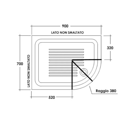 Box Doccia 70x90 Vetro Opaco 80x80 90x90 Semicircolare 6mm Scorrevole 190