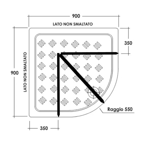 Box Doccia 70x90 Vetro Opaco 80x80 90x90 Semicircolare 6mm Scorrevole 190