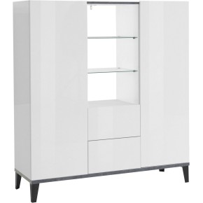 Credenza Alta per Soggiorno 120x40x132,5 Bianco Ardesia