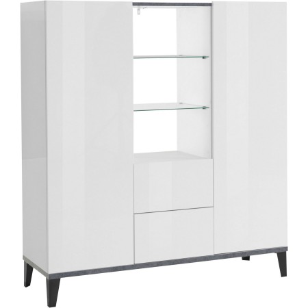 Credenza Alta per Soggiorno 120x40x132,5 Bianco Ardesia