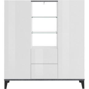 Credenza Alta per Soggiorno 120x40x132,5 Bianco Ardesia 2