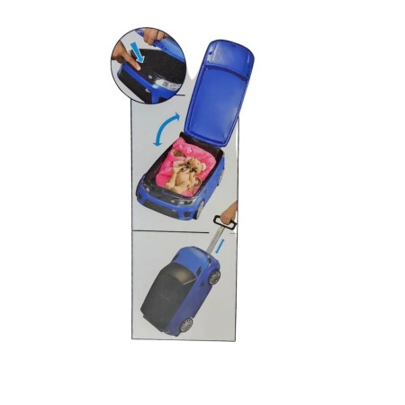 Valigia da Viaggio 2 in 1 Auto Range Rover Rossa Cavalcabile per Bambini