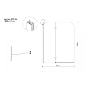 Box Sopravasca in Vetro 5 mm 120x150 Parete Vasca Cristallo Pieghevole 2