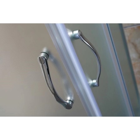 Box Doccia Vetro Opaco Anticalcare Temperato 4MM Apertura Angolare Doppio Scorrevole H185