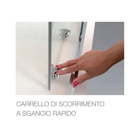 Box Doccia Vetro Opaco Anticalcare Temperato 4MM Apertura Angolare Doppio Scorrevole H185