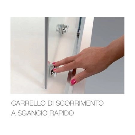 Box Doccia Vetro Opaco Anticalcare Temperato 4MM Apertura Angolare Doppio Scorrevole H185
