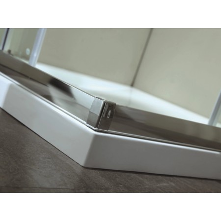 Box Doccia Vetro Opaco Anticalcare Temperato 4MM Apertura Angolare Doppio Scorrevole H185